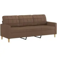vidaXL Ensemble de canapés 3 pièces avec coussins Tissu brun