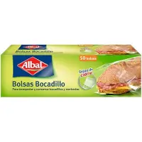 Albal Sacs à Collation 50pcs Volet De Fermeture 17x24cm -