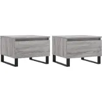 vidaXL Tables basses 2 pcs. Gris Sonoma 50x46x35 cm Bois composite