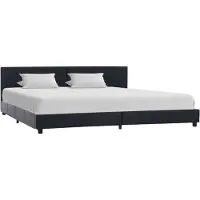 vidaXL Cadre de lit noir en similicuir 180x200 cm
