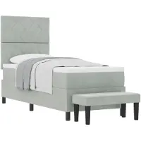 vidaXL Lit boxspring avec matelas gris clair 80 x 200 cm velours