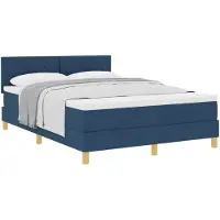 vidaXL Lit boxspring avec matelas avec matelas bleu 140 x 190 cm Tissu