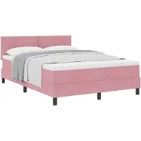 vidaXL Lit boxspring avec matelas avec matelas rose 140 x 190 cm Tissu