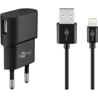 Goobay Kit de recharge Apple Lightning Adaptateur secteur 1 A avec câble Apple Lightning noir 1 m (1 Softpack)