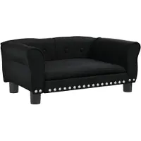 vidaXL Lit pour chien noir 70x45x30 cm similicuir