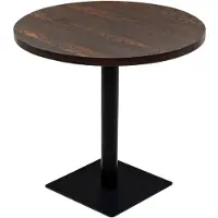 vidaXL Table de bistro MDF et acier Rond 80 x 75 cm Frêne foncé