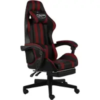 vidaXL Chaise de jeu avec repose-pieds noir et bordeaux similicuir