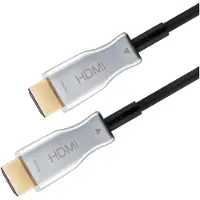 Goobay Câble optique hybride HDMI haute vitesse avec Ethernet AOC (20 m), Câble vidéo, Noir, Argent
