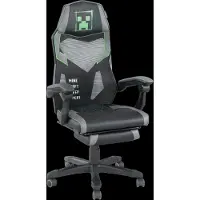 Roba Chaise de jeu - gris clair - noir - similicuir - tissu résille - hauteur réglable - avec repose-pieds