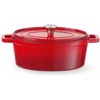 Hendi Marmite en fonte émaillée, 3,7L, Rouge, 317x240x(H)105mm