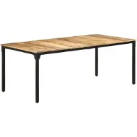vidaXL Table de salle à manger 200x100x76 cm Bois de manguier rugueux