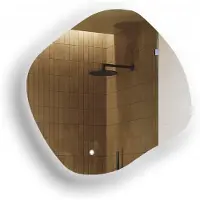 Artforma Miroir de salle de bain 104x94cm - Ovaleavec éclairage LED - LED Dual et capteur tactile