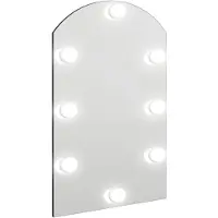 vidaXL Miroir avec éclairage LED, 60 x 40 cm, en verre, en forme d'arc
