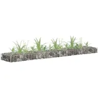 vidaXL Gabion haut-plateau Acier galvanisé 180x30x10 cm