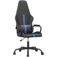 vidaXL Chaise de jeu avec fonction de massage Bleu et noir Similicuir