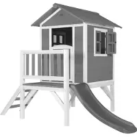 Axi Maison Enfant Beach Lodge Xl En Gris Avec Toboggan En Gris | Maison De Jeux En Bois Ffc Pour Les Enfants | Maisonnette / Cabane En Bois