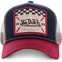 Von Dutch Casquette 'Gorra marino/roja trucker visera curva' bleu