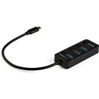 StarTech.com Hub USB 3.0 Type-C à 4 ports avec interrupteurs marche/arrêt (HB30C4AIB) - Concentrateur (hub) - 4 x USB 3.1 Gen 1 - de bureau