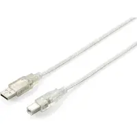 Equip 128651 Câble USB 2.0 3 m USB A USB B Argent, transparent