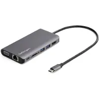 StarTech.com .com Adaptateur Multiport USB-C - Mini Dock USB-C avec 4K HDMI ou 1080p VGA - Hub 3x USB 3.0, SD, GbE, Audio, 100W PD Pass-Through - Station d'Accueil pour PC Portable/Tablette
