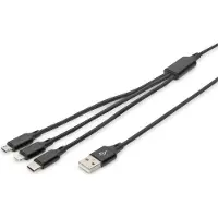 Digitus AK-300160-010-S câble USB 1 m USB A USB C Noir