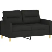 vidaXL Ensemble de canapés 3 pièces avec coussins Tissu noir