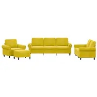 vidaXL Ensemble de canapés 4 pièces avec coussins Velours jaune