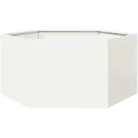 vidaXL Jardinière blanc hexagone 104x90x45 cm acier