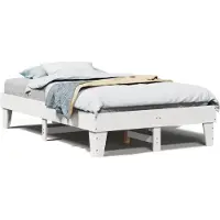 vidaXL Lit en bois massif sans matelas Blanc 120x200 cm pin