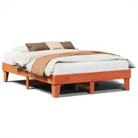 vidaXL Lit en bois massif sans matelas pin brun cireux 150x200 cm