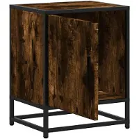 vidaXL Tables de chevet 2 pcs chêne fumé bois d'ingénierie et métal