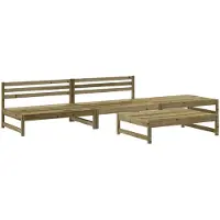 vidaXL Ensemble de salon de jardin 4 pièces en pin imprégné
