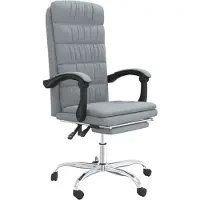vidaXL Chaise de bureau avec fonction chaise longue gris clair tissu