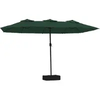 vidaXL Parasol double avec lampes LED vert 449x265 cm