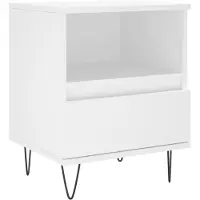 vidaXL Table de chevet Blanc 40x35x50 cm Bois d’ingénierie