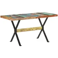 vidaXL Table de salle à manger 140x70x76 cm Vieux bois massif