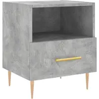 vidaXL Table de chevet gris béton 40x35x47,5 cm bois d’ingénierie