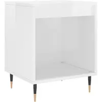 vidaXL Table de chevet Blanc brillant 40x35x50 cm Bois d’ingénierie