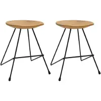 vidaXL Tabouret 2 pcs. Bois massif de teck
