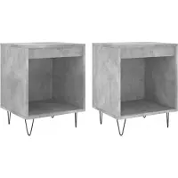 vidaXL Tables de chevet 2 pcs gris béton 40x35x50 cm bois d’ingénierie