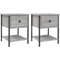 vidaXL Tables de chevet 2 pcs sonoma gris 34x35,5x45cm bois ingénierie