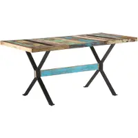 vidaXL Table de salle à manger 160x80x76 cm Vieux bois massif