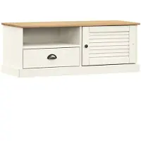 vidaXL Armoire TV VIGO blanc 106x40x40 cm pin massif