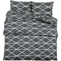 vidaXL Ensemble de literie Gris 200x200 cm coton