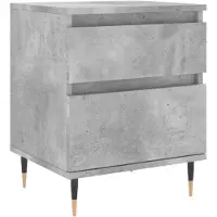 vidaXL Table de chevet gris b¿¿ton 40x35x50 cm bois d¡¯ing¿¿nierie
