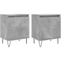 vidaXL Tables de chevet 2 pcs gris béton 40x30x50 cm bois d'ingénierie