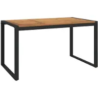 vidaXL Table de jardin avec pieds en forme de U 140Ã80Ã75 cm bois massif acacia