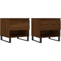 vidaXL Tables basses 2 pcs. Brun imitation chêne 50x46x50 cm bois composite