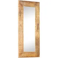 vidaXL Miroir sculpté à la main 110x50x2,5 cm bois de manguier solide