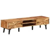 vidaXL Meuble TV 145 x 35 x 35 cm en bois massif d'acacia